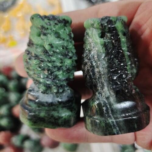 Natural strawberry quartz owl small animal Furniture decoration gift