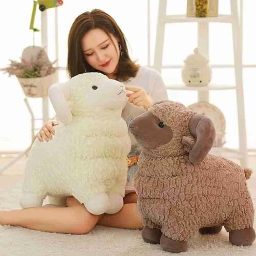 New Zodiac Lovely Little Sheep Mascot Plush Toys Simulation Animal Dolls Stuffed Pillows Sleeping Dolls Gift Comfort Kids Y8D1