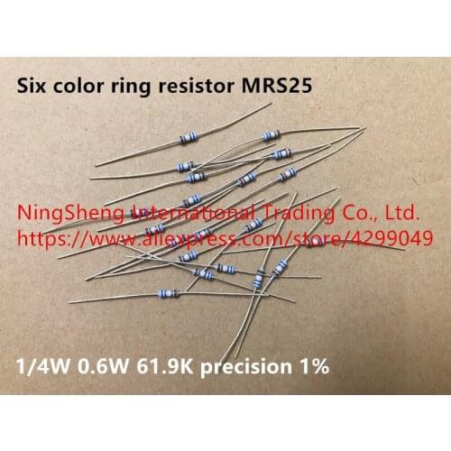 Original new 100% six color ring resistor MRS25 1/4W 0.6W 61.9K precision 1% (Inductor)