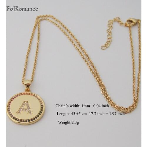 Top Quality Women Girls Initial Letter Necklace Gold 26 Letters Charm Necklaces Pendants Rainbow CZ Jewelry Necklace