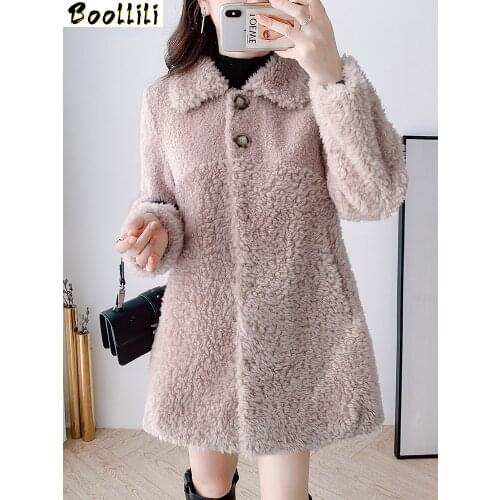 Boollili Real Fur Coat Women Winter Coat Women Clothes 2020 New Parka Real Fur Jacket Sheep Shearing 100% Wool Jacket