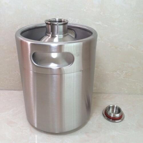 Stainless Steel 2L Mini Keg Beer Growler Portable Beer Bottle Home Beer Making Bar Accessories Tool