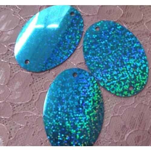 Sewing supplies Diy Material PVC Bead Sheet for Clothing Bead Curtain Laser Color 40X56mm Egg-shaped Double-hole Flat Sheet