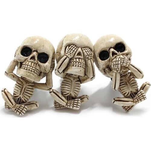 Evil Skull Trio Statue a Set of 3 With Air Freshener Car Air Outlet Ornament SCVD889