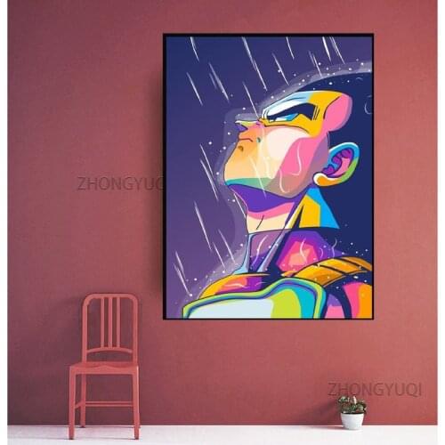 Vegeta Pop Art Curse Level Anime Art Canvas Poster wall printing hd Prints Home Wall Decor Painting with frame