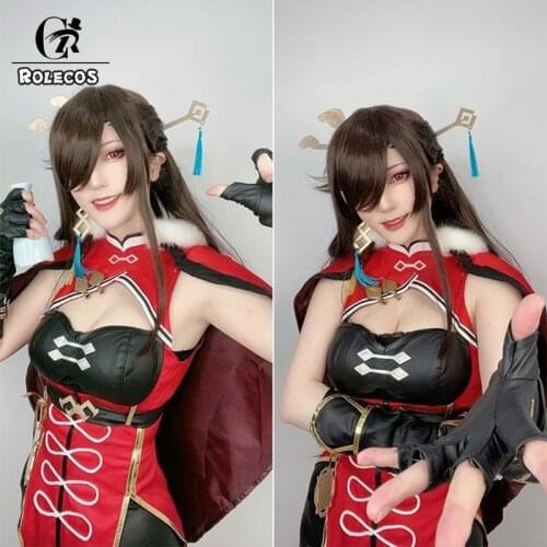 ROLECOS Genshin Impact Beidou Cosplay Costumes Genshin Impact Cosplay Costume Women Full Set Dress Cloak Gloves Halloween
