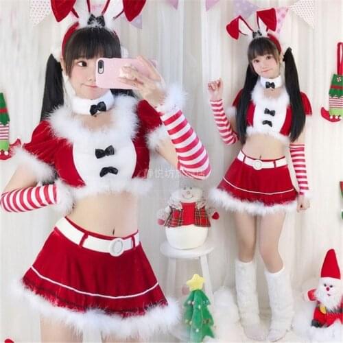 Women Christmas Costume Fancy Stage Show Performance Clothing Xmas Cosplay Outfit Red New Year Christmas Dresses No Headwear