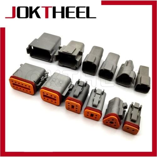 1 set Kit Deutsch DT connector 2/3/4/6/8/12 pin way waterproof electrical wire connector for car motor truck with pins terminals
