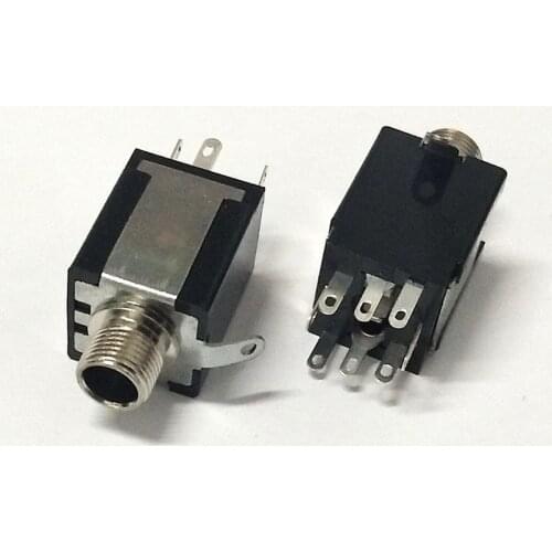 10PCS 6.35mm Jack Panel Mount Socket Stereo 8Pin Connection Pa Power Amplifiers Guitar