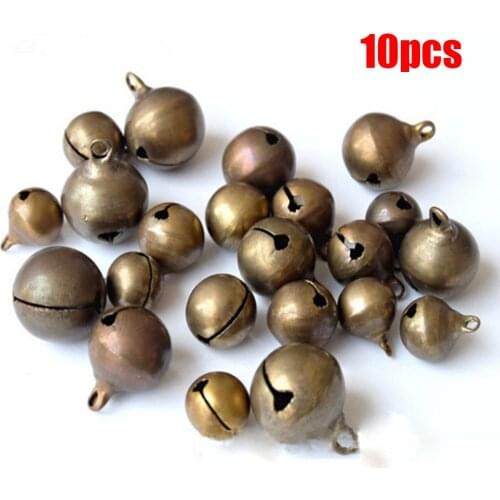 10PCS Handmade Retro Bronze Bell Small Copper Jingle Bells Necklace Bracelet Making Tools Campanula Accessory Home Decor Crafts