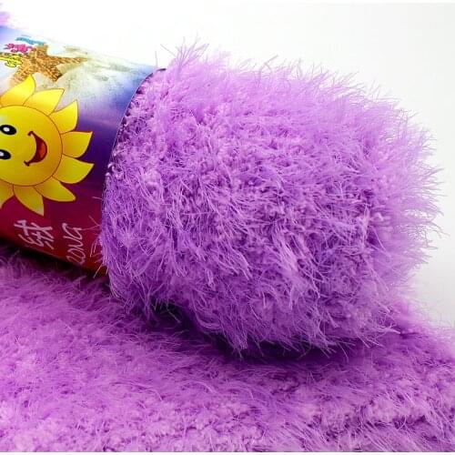 100g/ball Wholesale Chicken Feather Yarn Coral Fleece Imitation Fur Coat Woven Wool Ombre Long Villi Shag Thread B