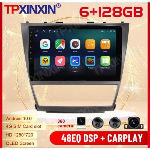 2 Din Carplay Android Radio Receiver Multimedia Stereo For Toyota Camry 2006 2007 2008 2009 2010 2011 GPS IPS Recorder Head Unit