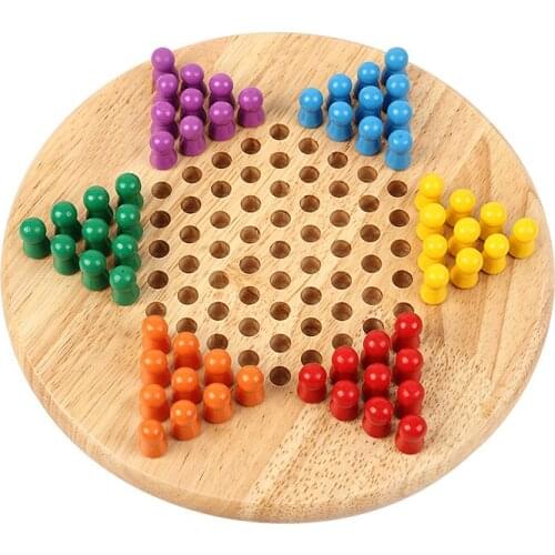 2020 Games Wooden Chinese Checkers Wooden Board Game Game for All Ages in 6 Colors for Up to 6 Players