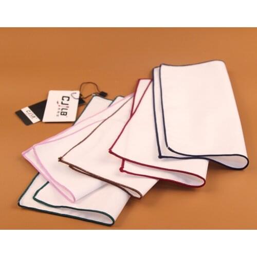 3pcs Wholesale 2018 New Men White Pocket Square Cotton Suit Pocket Towel Pure Color Pocket Napkin Beautiful Gentleman 23*23cm