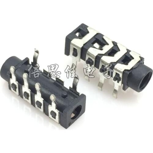 50pcs/Earphone socket 3.5 Aperture PJ-313E 6 Pin 4 sections Audio socket 3.5 Headset connector