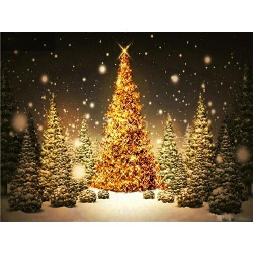5D Diamond Embroidery Christmas Tree Full Drill Diamond Painting Landscape Snow Mosaic Winter Home Decoration Gift