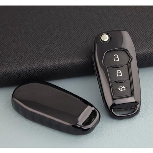 Black Flip Car Key Fob Cover Holder Case For Ford Ecosport F-150 F-250 Explorer Mondeo Ranger