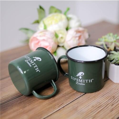 D = 9cm Enamel Exported To UK Thickened Coffee Cup Enamel Water Cup Milk Cup Enamel Tea Cup Gin Cup