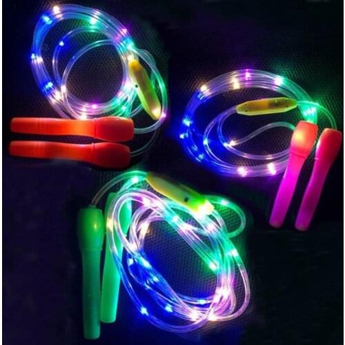 Childrens Kid LED Multicolor Luminous Toy Sports Health Fitness Glowing Skipping Rope Game outdoor games toys