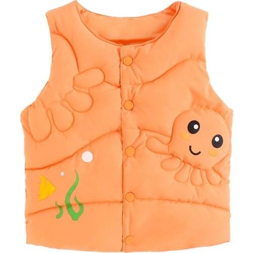 Baby Vests for Boys Cute Down Cotton Coat 2021 New Spring Autumn Winter for Children Warm Sleeveless Kids Waistcoat Girls Vests