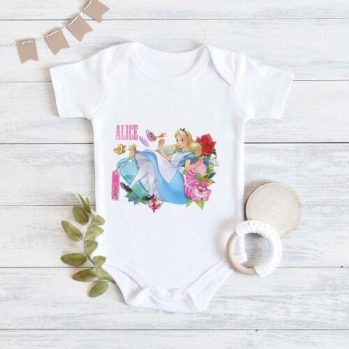 Alice in Wonderland DRINK ME Infant Romper Funny Cheshire Cat Top Tee Fashion Toddler Jumpsuit Newborn Bodysuits