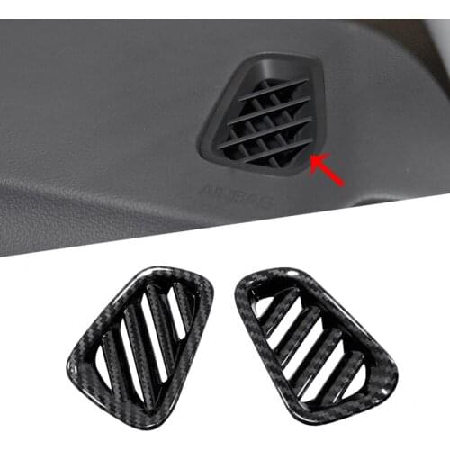 For Hyundai Tucson 2019 Car ABS Carbon Fiber Style Front Dashboard Air Vent Outlet Cover Bezel Frame Garnish Molding Surround