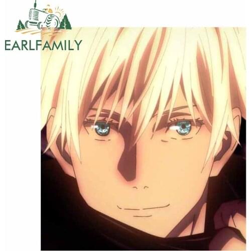 EARLFAMILY 13cm x 11.7cm for Jujutsu Kaisen Fine Car Stickers Laptop Decals Personality Graphics Waterproof Occlusion Scratch