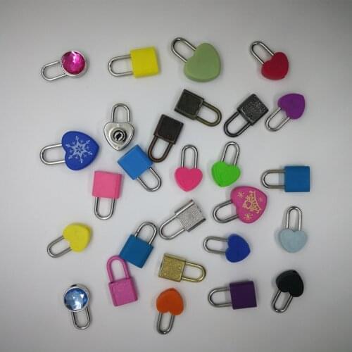 Mini Lock Padlock Suitable For Stationery Boxes, Handbags, Storage , Heart Shaped, Round, Square And Other Styles