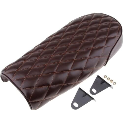 Motorcycle Flat Brat Style Tracker Cafe Racer Seat 53cm - Brown