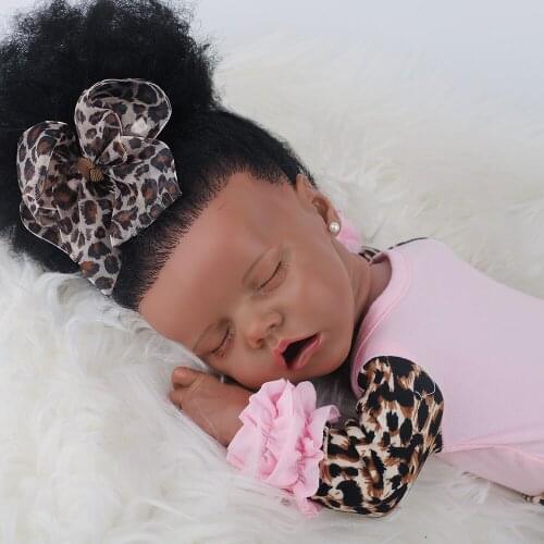 Hoomai Bebes Reborn Doll Soft Silicone Girl Toy Reborn Baby Doll Gift For Childrens Day Black Smile Cute Girl