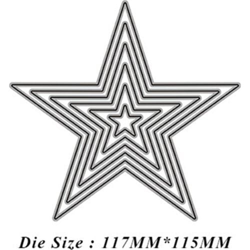 117*115mm Pentagram Frame Set Metal Cutting Dies for Scrapbooking DIY Photo Album Card Making Decorative Stencil dies cuts