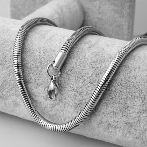 New Fashion 4.2MM Cool Link Chain Men Never Fade Silver Color Hiphop Snake Chain Stainless Steel Necklace for Women