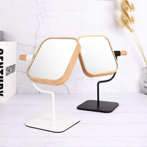 Creative New Double-Sided Makeup Mirror 360 Degree Rotating Desktop Vanity Mirror Gift Mirror HD Magnifying Glass