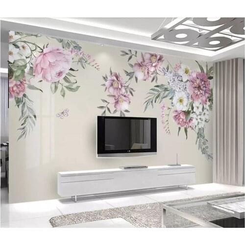 Floral wallpapers for living room modern wallpaper minimalist TV background papier peint mural 3d wall paper flooring