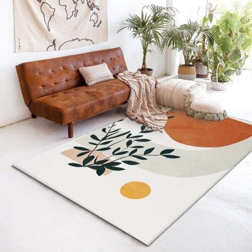 Odern Nordic Minimalist Plant Leaves Yellow-green Living Room Bedroom Bedside Carpet Floor Mats 2020