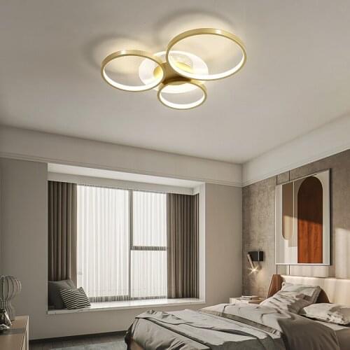 FKL Modern Minimalist Round Chandelier Living room Bedroom Light Warm LED With Remote Control Dimming Indoor Ceiling Chandelier