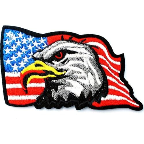 Eagle Size:5.1x9.0cm Embroidered Patch for Clothing Iron on Sew Applique Cute Fabric Clothes Shoes Bags DIY Decoration Patches