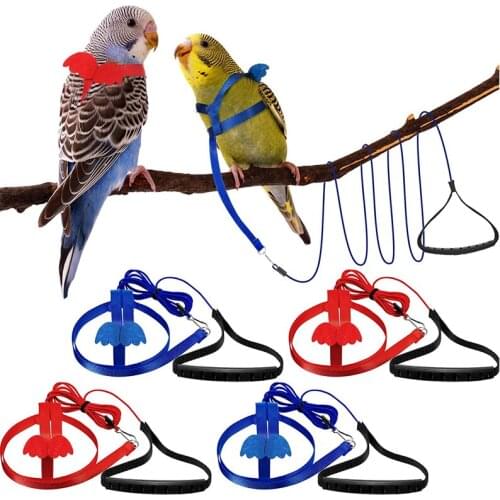 Adjustable Parrot Bird Harness Leash Anti-bite Training Harness For Parrots Outdoor Walking Flying Rope Bird Supplies