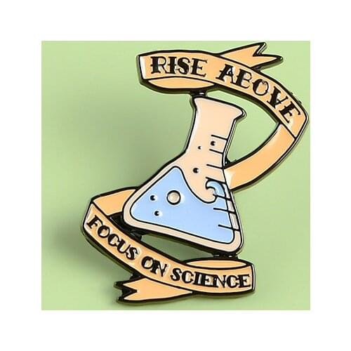 Rise ALove Focus On Science Enamel Pin The Beaker Brooch Chemical Chemisty Badge Accessory
