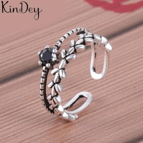 Romantic Charming Open Leaf Ring for Women Vintage Boho Party Rings Gothic Punk Jewelry Gifts for Girls 2021