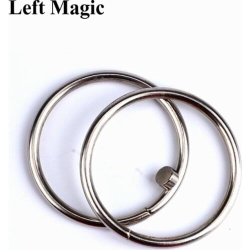 Silver Super Two Rings Set Baby Iron Magnetic Lock Kids Party Show Stage Magic Tricks E3023