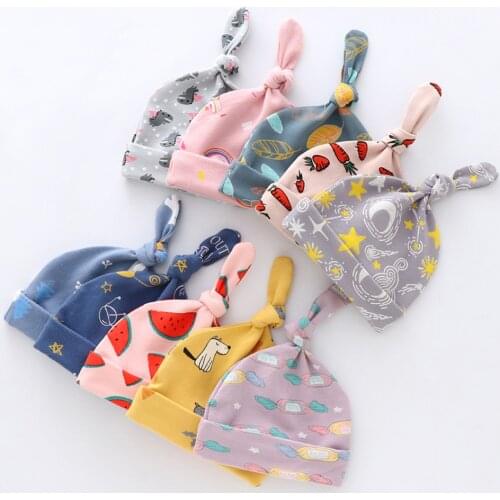 Baby Knot Hats Cotton Hat Spring Autumn Toddler Beanies for Boys Girls Cap Winter Warm Cute Color Children Hat