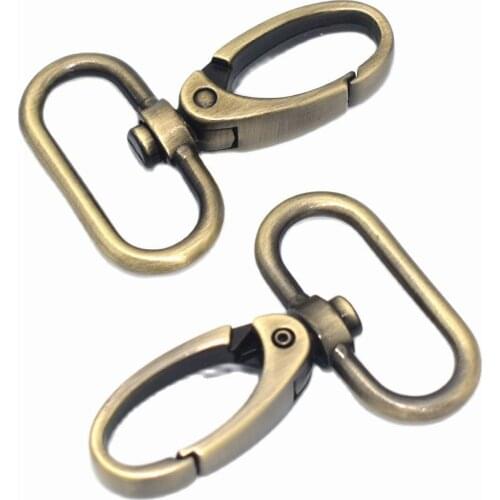 1.2'' Swivel clasp Antique Bronze Oval Ring Lobster Clasp Claw Push Gate Trigger Clasps Swivel Snap Hooks For keychain bag-2pcs