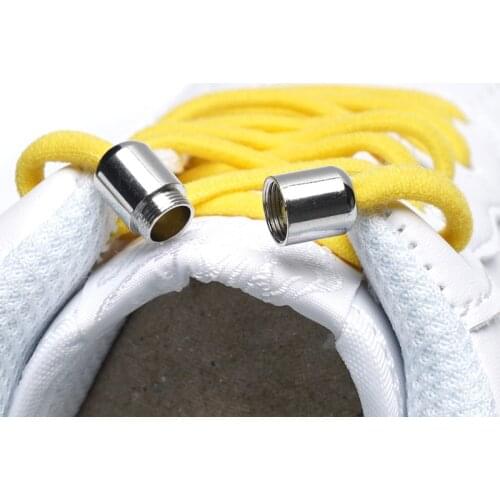 1Pair Metal Lock Shoelaces Round Elastic Shoe Laces sneakers Special No Tie Shoelace for Men Women Lacing Rubber Zapatillas