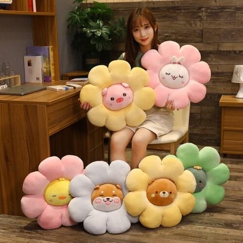 Nice Plush Flower Mat Stuffed Lifelike Shape Baby Kids Home Playmat Soft Plant Flower Throw Pillow Cushion Decor