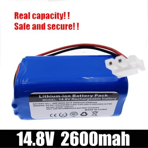 14.8V 2600mAh 3200MAH Battery Pack Replacement For Ilife A6 V7 V7S Pro Robotic Sweeper Robot Vacuum Cleaner High Quality