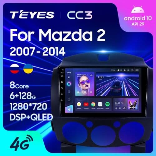 TEYES CC3 For Mazda 2 DE 2007 - 2014 Car Radio Multimedia Video Player Navigation stereo GPS Android 10 No 2din 2 din DVD