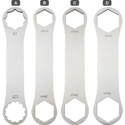 Bike Suspension Fork Wrench Stainless Steel Bicycle Top Cap Spanner Remover Tool Mountain MTB Bicycle Repair Accessories