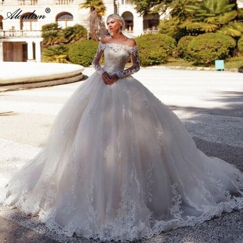 Alonlivn 2021 Vintage wedding dress princess puffy ball gown bridal dress
