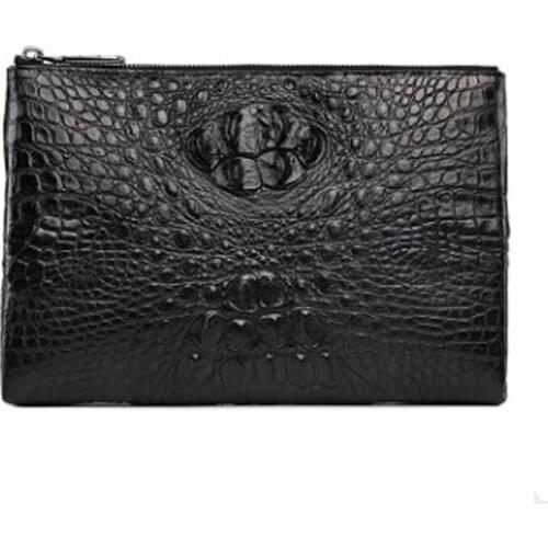 LINSHE crocodile large capacity youth cowhide envelope bag business leisure large capacity men clutch bag